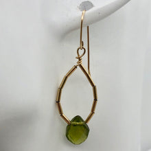 Load image into Gallery viewer, Natural Green Peridot Briolette &14k Earrings 200867 - PremiumBead Alternate Image 2