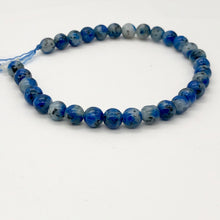 Load image into Gallery viewer, K-2 Round Stone or Raindrop Azurite | 6mm | Blue White Gold | 31 Bead(s)