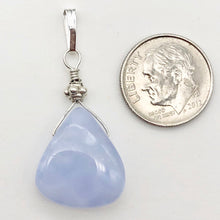 Load image into Gallery viewer, Blue Chalcedony Designer Sterling Silver Pendant | 18x16x6mm | 1 1/2" Long |