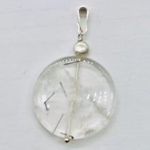 Load image into Gallery viewer, Tourmalated Quartz Beautiful Round Sterling Silver Pendant | 2" Long | Disc |