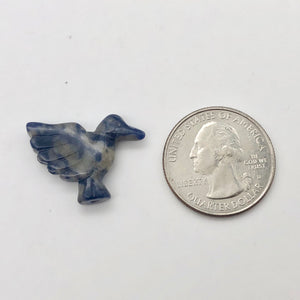 2 Hand Carved Sodalite Dove Bird Beads | 18x18x7mm | Blue white - PremiumBead Alternate Image 4