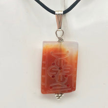 Load image into Gallery viewer, Hand Carved Carnelian Agate & Sterling Silver Pendant | 28.5x19mm | 1.94" Long - PremiumBead Alternate Image 8