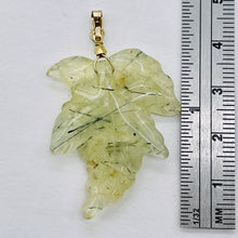 Load image into Gallery viewer, 14K Gold Filled Carved Prehnite Leaf Pendant | 2" Long | Green | 1 Pendant |