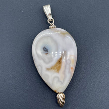 Load image into Gallery viewer, Ocean Jasper Sterling Silver Oval Pendant | 2" Long | White | 1 Pendant |