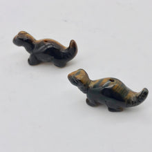 Load image into Gallery viewer, Dinosaur 2 Carved Tiger's Eye Diplodocus Beads | 25x11.5x7.5mm | Golden - PremiumBead Alternate Image 8