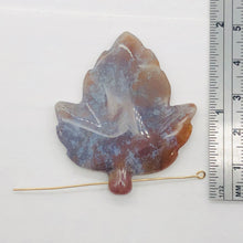 Load image into Gallery viewer, Natural Ocean Jasper Carved Leaf Centerpiece Bead | 46x40x5 mm | 1 Bead |