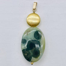 Load image into Gallery viewer, Ocean Jasper 14K Gold Filled Oval Pendant | 2" Long | Green | 1 Pendant |