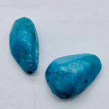 Load image into Gallery viewer, Captivating Two Natural Turquoise Focal Bead | 18x17x6-17x11x8mm | 2 Beads |