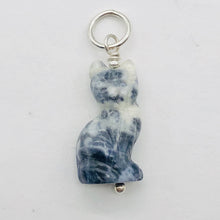 Load image into Gallery viewer, Adorable Blue Sodalite Cat & 925 Sterling Silver Pendant 509257SDS