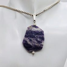 Load image into Gallery viewer, Purple Flower Sodalite Sterling Silver Pendant | Purple/White | 2 1/4" Long |
