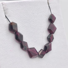 Load image into Gallery viewer, 9 Diamond-shaped Garnet Faceted Beads | 8x6-8x7mm | Red | 9 Beads | 176 - PremiumBead Alternate Image 3