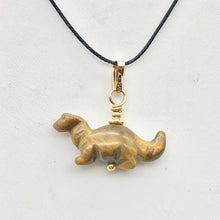 Load image into Gallery viewer, Tigereye Diplodocus Dinosaur with 14K Gold Filled Pendant 509259TEG - PremiumBead Alternate Image 3