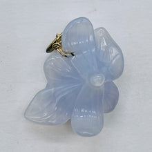 Load image into Gallery viewer, Chalcedony 14K Gold Filled Druzy Crystal Flower Pendant | 1 3/4" Long | Blue |