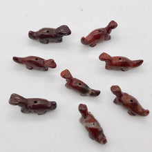 Load image into Gallery viewer, Dinosaur 2 Carved Brecciated Jasper Diplodocus Beads | 25x11.5x7.5mm | Red - PremiumBead Alternate Image 10