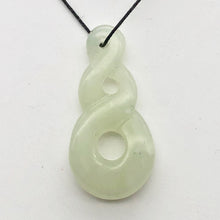Load image into Gallery viewer, Hand Carved Serpentine Infinity Pendant with Simple Black Cord 10821o - PremiumBead Alternate Image 2
