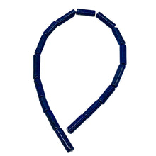 Load image into Gallery viewer, Lapis Lazuli Half-Strand Tube | 9x4 mm | Blue/Silver | 25 Beads |