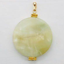Load image into Gallery viewer, Hemimorphite 14K Gold Filled Disc Dangle Pendant | 1 3/4" Long | Aqua/Lemon |