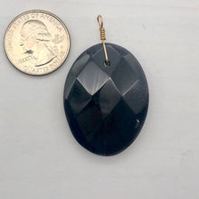 Load image into Gallery viewer, Onyx 14K Gold Filled Faceted Oval Pendant | 2" Long | Black |
