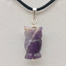 Load image into Gallery viewer, Amethyst Hand Carved Hooting Owl & Sterling Silver 1 3/8" Long Pendant 509297AMS - PremiumBead Alternate Image 7