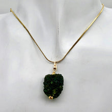 Load image into Gallery viewer, Other Worldly Green Moldavite Meteor 14KGF Pendant | 1 1/4" Long | 19x17x15mm |