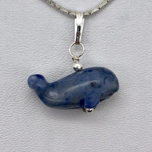 Load image into Gallery viewer, Sodalite Whale Pendant Necklace | Semi Precious Stone Jewelry | Silver Pendant - PremiumBead Primary Image 1