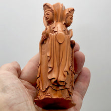 Load image into Gallery viewer, Three Faces of Beautiful Carved & Signed Quan Yin Boxwood Statue - PremiumBead Primary Image 1