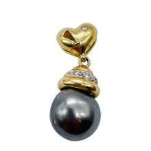 Load image into Gallery viewer, South Sea Pearl 14K Gold Drop Pendant | 1" Long | Gray | 1 Pendant |