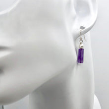 Load image into Gallery viewer, Enchanting Deep Amethyst and Pearl Sterling Silver Earrings! | 1 1/4" Long | - PremiumBead Alternate Image 3