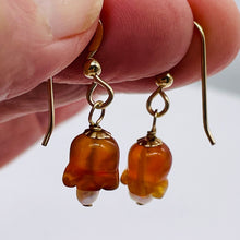 Load image into Gallery viewer, Carnelian Pearl 14K Gold Filled Earrings | 1 1/8" Long | Orange /White| 1 Pair |