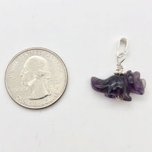 Load image into Gallery viewer, Purple Dinosaur Pendant Amethyst Triceratops Sterling Silver Pendant 509303AMS | 22x11x7.5mm (Triceratops), 6.8mm (Bail Opening), 1" (Long) | Purple - PremiumBead Alternate Image 7