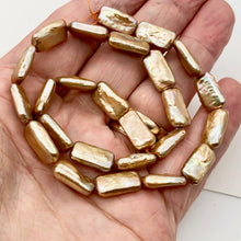 Load image into Gallery viewer, 2 Champagne Rectangle Coin FW Pearls 4459