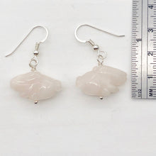 Load image into Gallery viewer, Rose Quartz Bunny Rabbit Sterling Silver Earrings | 1 1/4 inch long |