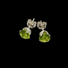 Load image into Gallery viewer, August Birthstone 5mm Lab Peridot Sterling Silver Earrings