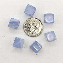 Load image into Gallery viewer, AAA Blue Chalcedony Diagonal Cut Cube Bead Half Strand | 18 Beads | 8x8x8mm |