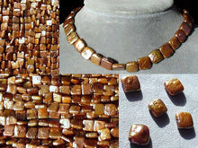 Load image into Gallery viewer, Rare Burning Bronze Square Coin FW Pearl Strand 105218 - PremiumBead Alternate Image 4