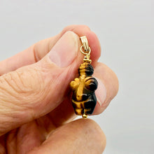 Load image into Gallery viewer, Hand Carved Tigereye Goddess of Willendorf 14Kgf Pendant |1.5 "Long | Goddess | - PremiumBead Alternate Image 9