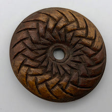 Load image into Gallery viewer, Intricately Carved Teak 41mm Disc Ojime/Netsuke Bead - PremiumBead Alternate Image 4