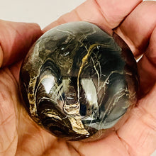 Load image into Gallery viewer, Stromatolite Scry Crystal Round Meditation Sphere | 55mm | Bronze/Black | 1 |