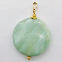 Load image into Gallery viewer, Hemimorphite14K Gold Filled Disc Dangle Pendant | 1 3/4" Long | Aqua/Green |