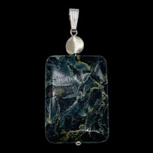 Load image into Gallery viewer, Tsunami Stone Sterling Silver Rectangle | 35x25x7.5mm | Green White | 1 Pendant