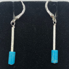 Load image into Gallery viewer, Charming Designer Natural Untreated Turquoise Earrings Sterling Silver| 2" Long| - PremiumBead Alternate Image 2