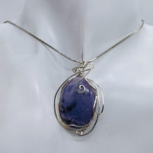 Load image into Gallery viewer, Lavender Agate Sterling Silver Wire-wrap Oval Pendant | 2 3/4" Long | Purple |