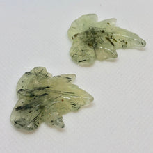 Load image into Gallery viewer, Hand Carved Green Prehnite Leaf Beads W Dendrites 10532C - PremiumBead Alternate Image 3