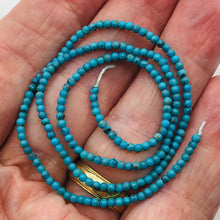 Load image into Gallery viewer, Turquoise Round Tiny Bead Strand | 2 mm | Blue | 200 Beads |