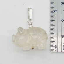 Load image into Gallery viewer, Piggie! Clear Quartz Pig & Sterling Silver Pendant 509274QZS