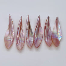 Load image into Gallery viewer, 1 Designer Blade Cut Pink Mussel Shell Pendant Bead 4423B