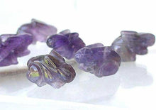 Load image into Gallery viewer, Hoppity 2 Carved Amethyst Bunny Rabbit Beads | 22x12x10m | Purple - PremiumBead Primary Image 1