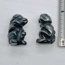 Load image into Gallery viewer, Swingin 2 Carved Hematite Monkey Beads | 20.5x12x11mm | Silver black