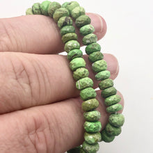 Load image into Gallery viewer, Natural Gaspeite Faceted Roundel Beads | 7x5mm to 7x3mm Green| Roundel | 2 Bds|