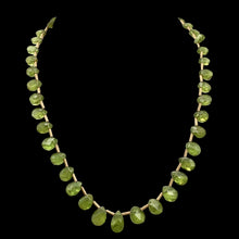 Load image into Gallery viewer, Natural Green Peridot Briolette and 14k GF 17 inch Necklace 203347
